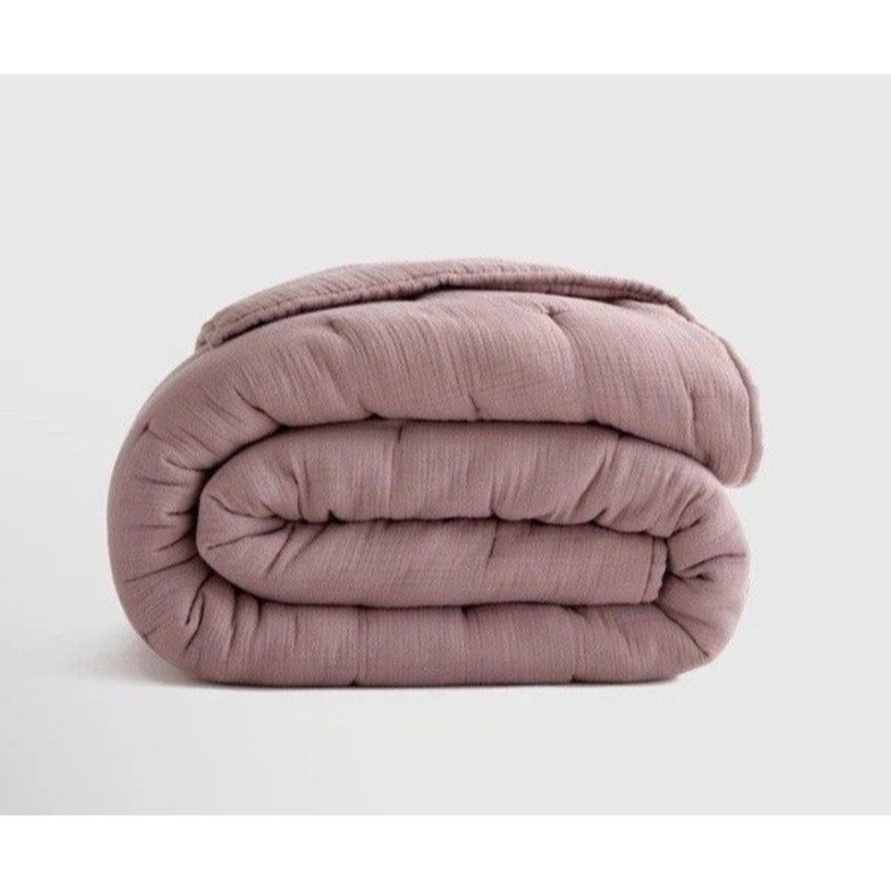 NEW Quince Organic Cotton Gauze Dream Quilt + No Shams  FIG FULL QUEEN